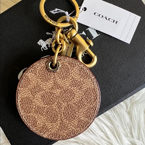 Coach Mirror Bag Charm in Signature Canvas - Picture 2 of 4